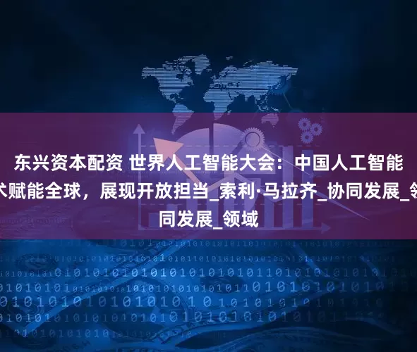 东兴资本配资 世界人工智能大会：中国人工智能技术赋能全球，展现开放担当_索利·马拉齐_协同发展_领域